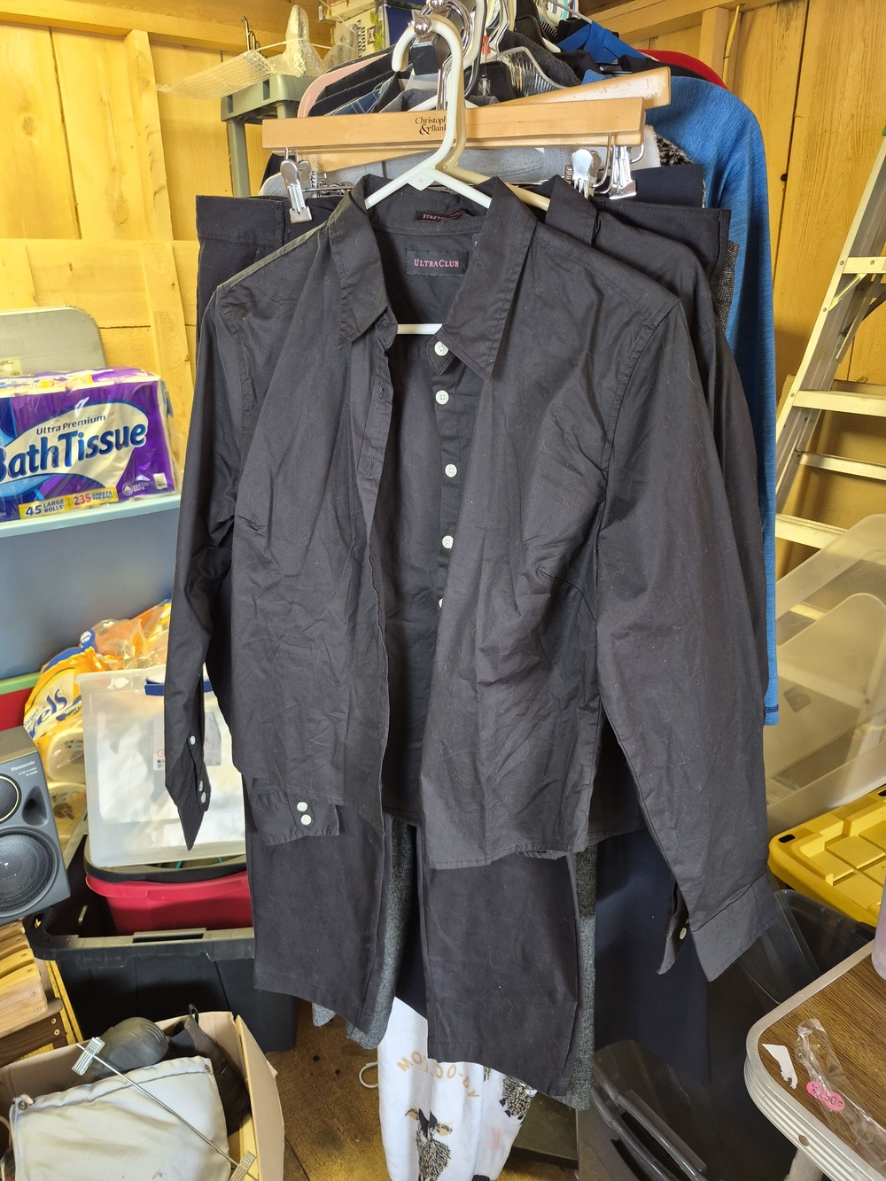 Women's Black Button-Down Shirt by Ultraclub Bin 51